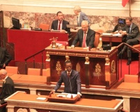 PAP President delivering a historic and emotional speech at the French National Assembly